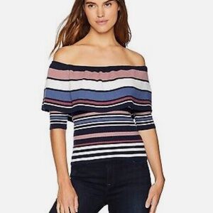 Cupcakes & Cashmere Kolton Off The Shoulder Striped Sweater NWT​​​​